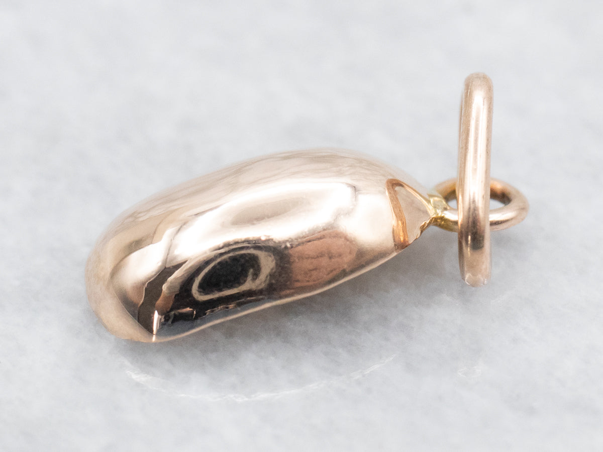 Yellow Gold Coffee Bean Charm