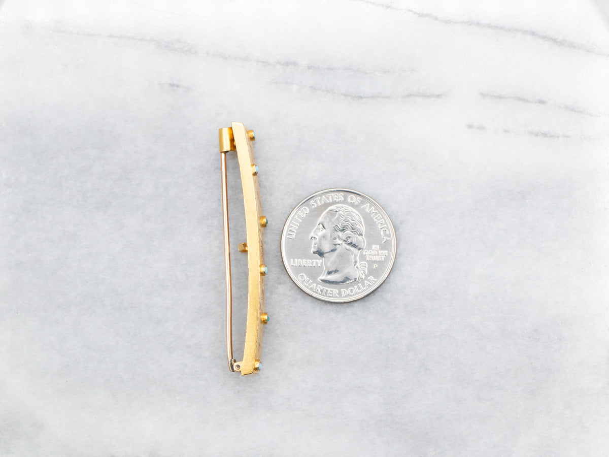 Art Nouveau Bloomed Gold Turquoise Brooch