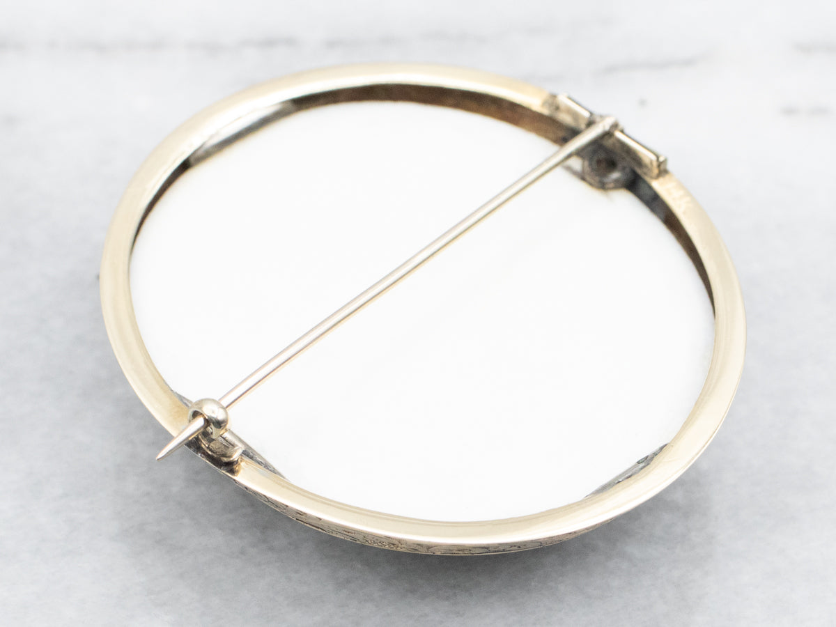 Vintage White Cameo Brooch