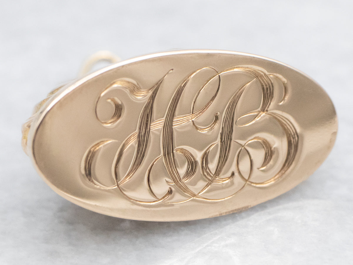 Antique "HB" Monogrammed Gold Fob