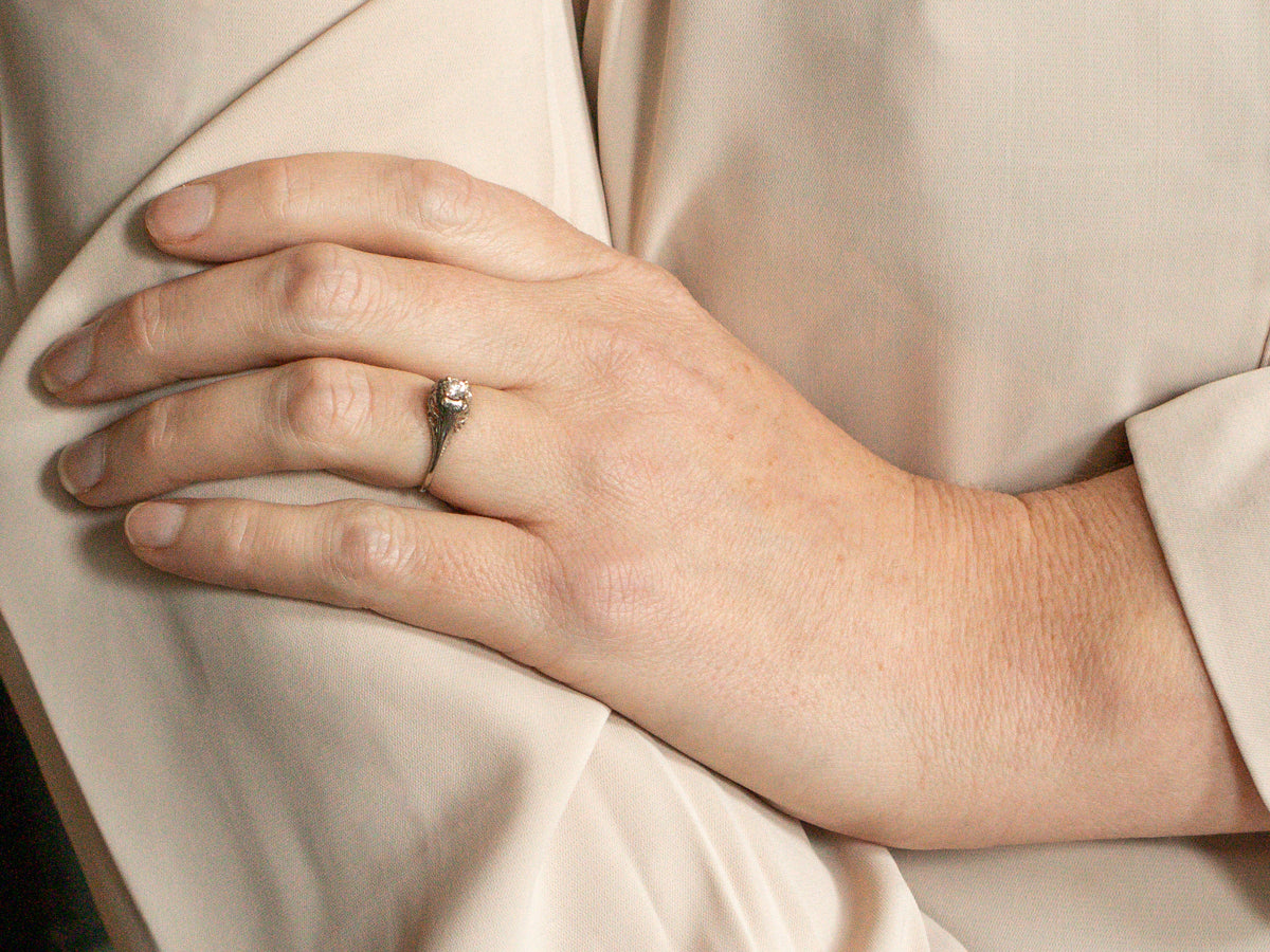 Art Deco Diamond Solitaire Engagement Ring