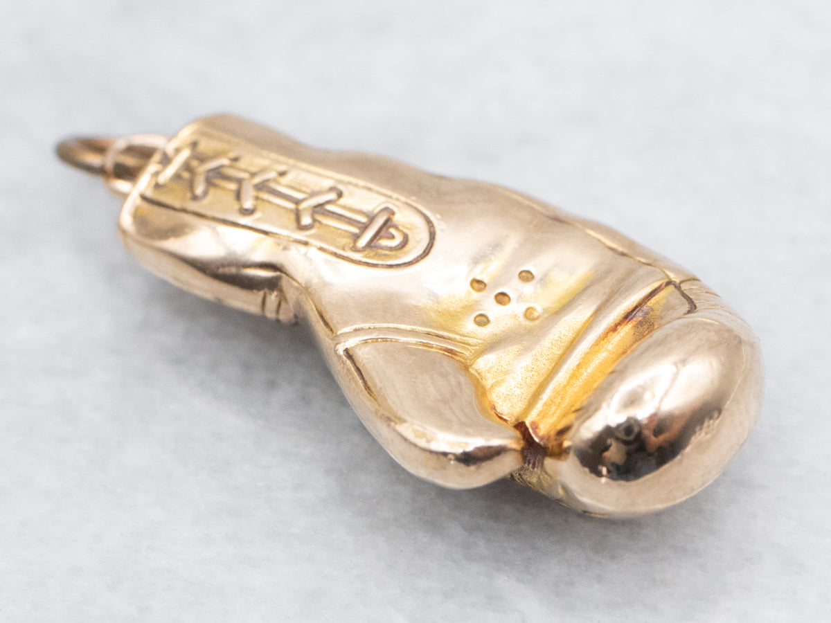 Vintage Solid Gold Boxing Glove Pendant