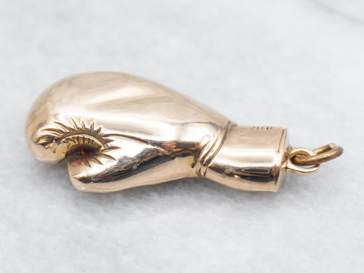 Vintage Solid Gold Boxing Glove Pendant