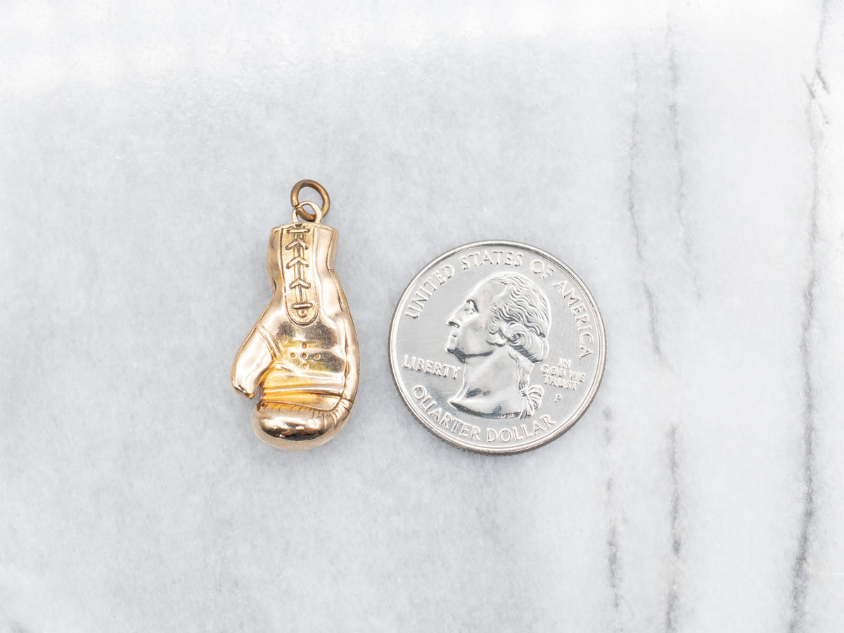 Vintage Solid Gold Boxing Glove Pendant
