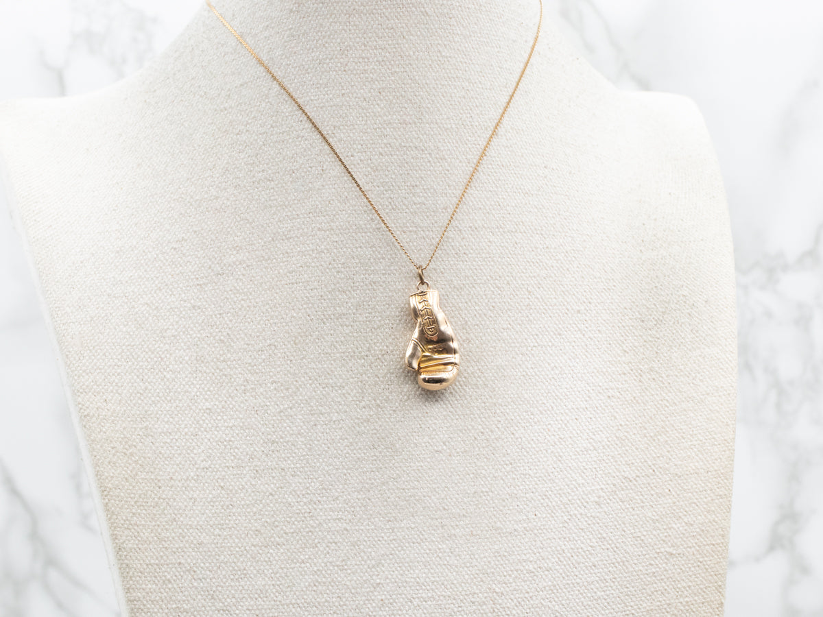 Vintage Solid Gold Boxing Glove Pendant