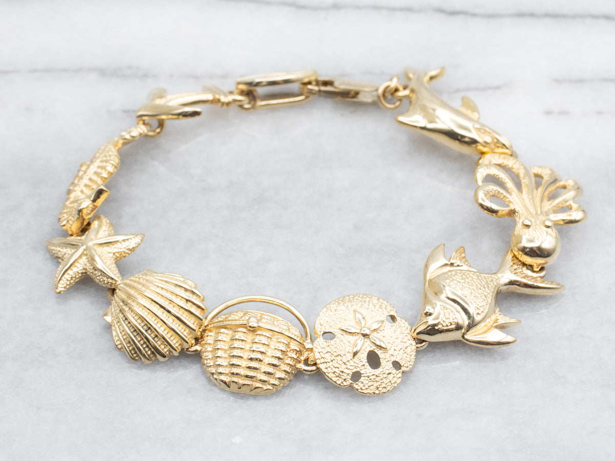 Nautical Link Bracelet with Nantucket Basket