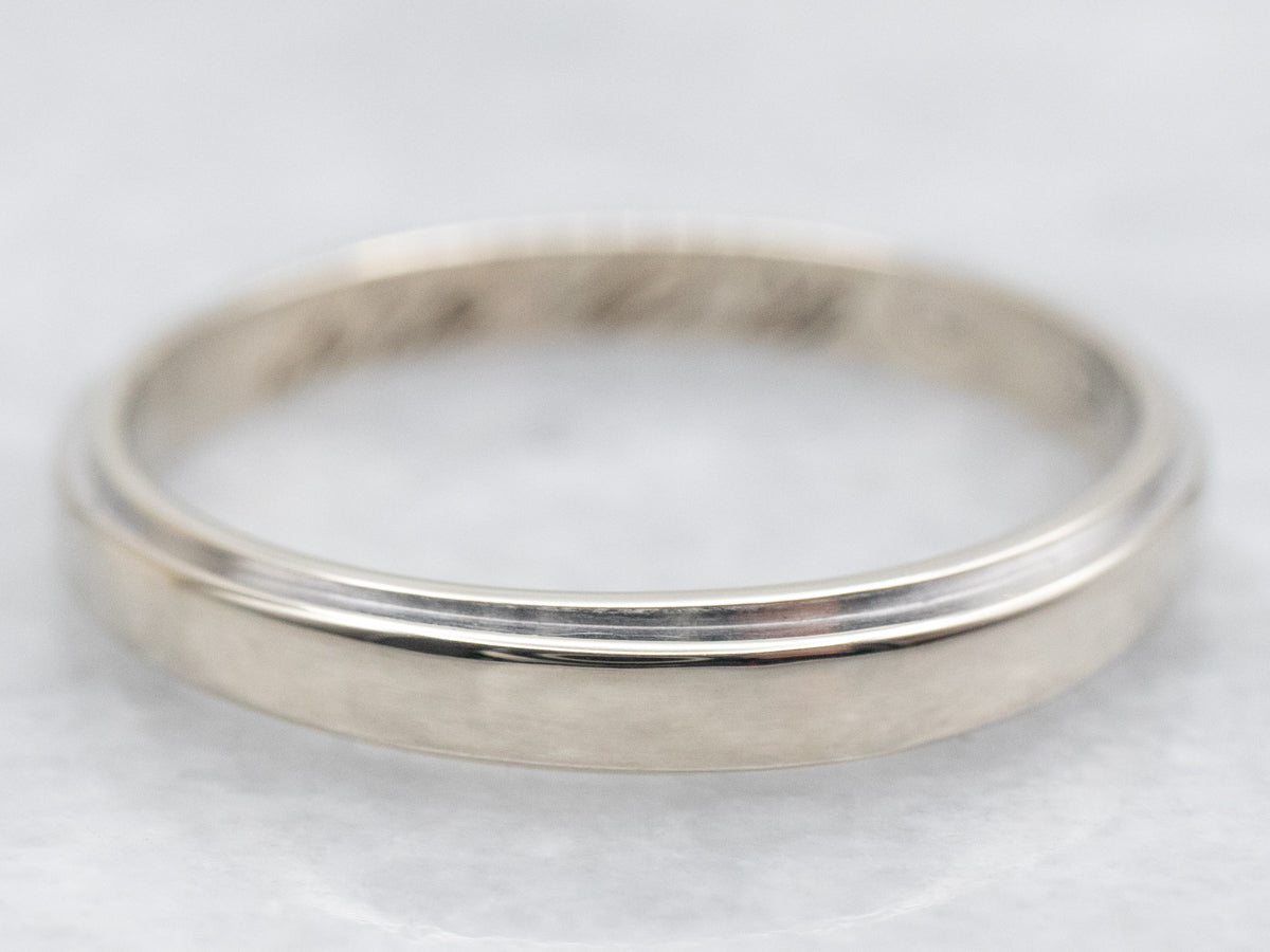 Tapered White Gold Band