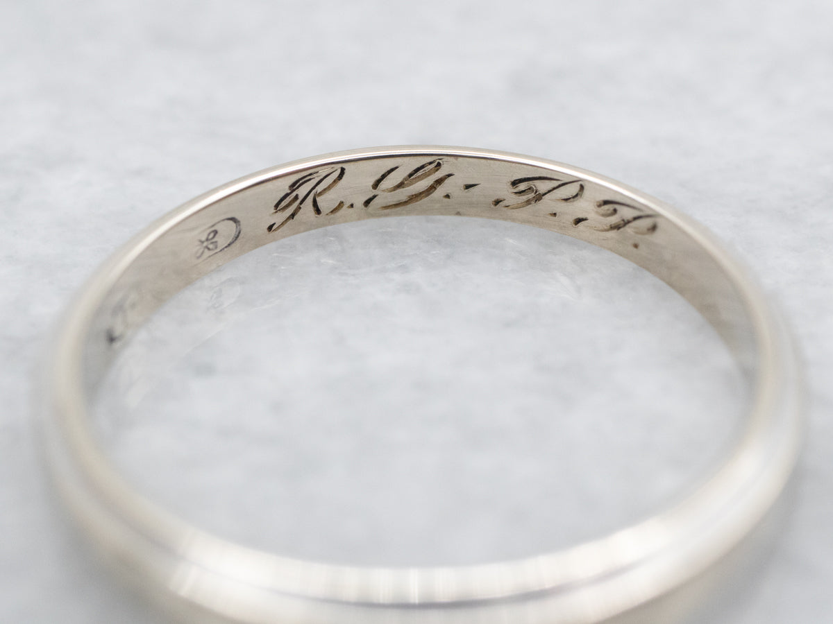 Tapered White Gold Band