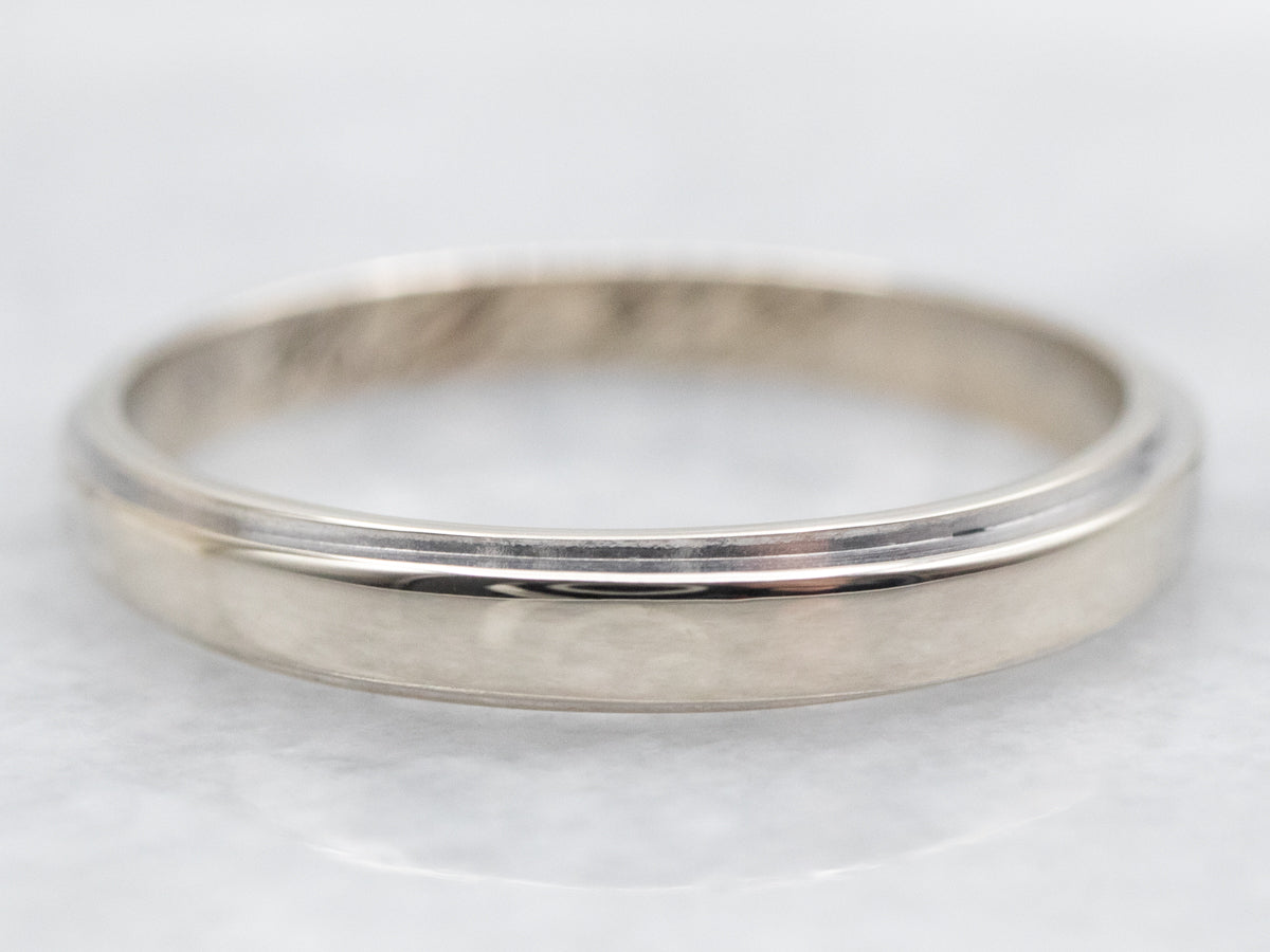Tapered White Gold Band