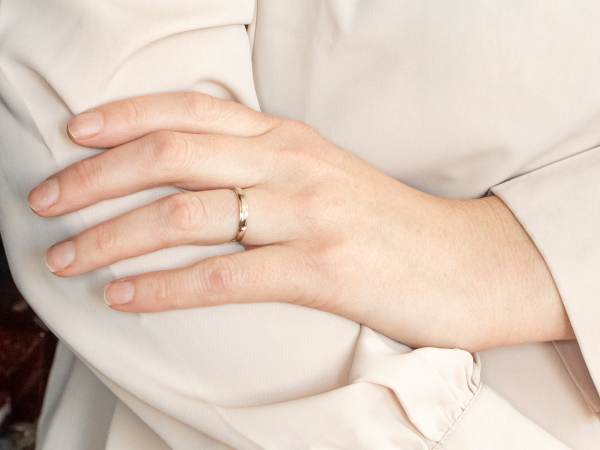 Tapered White Gold Band