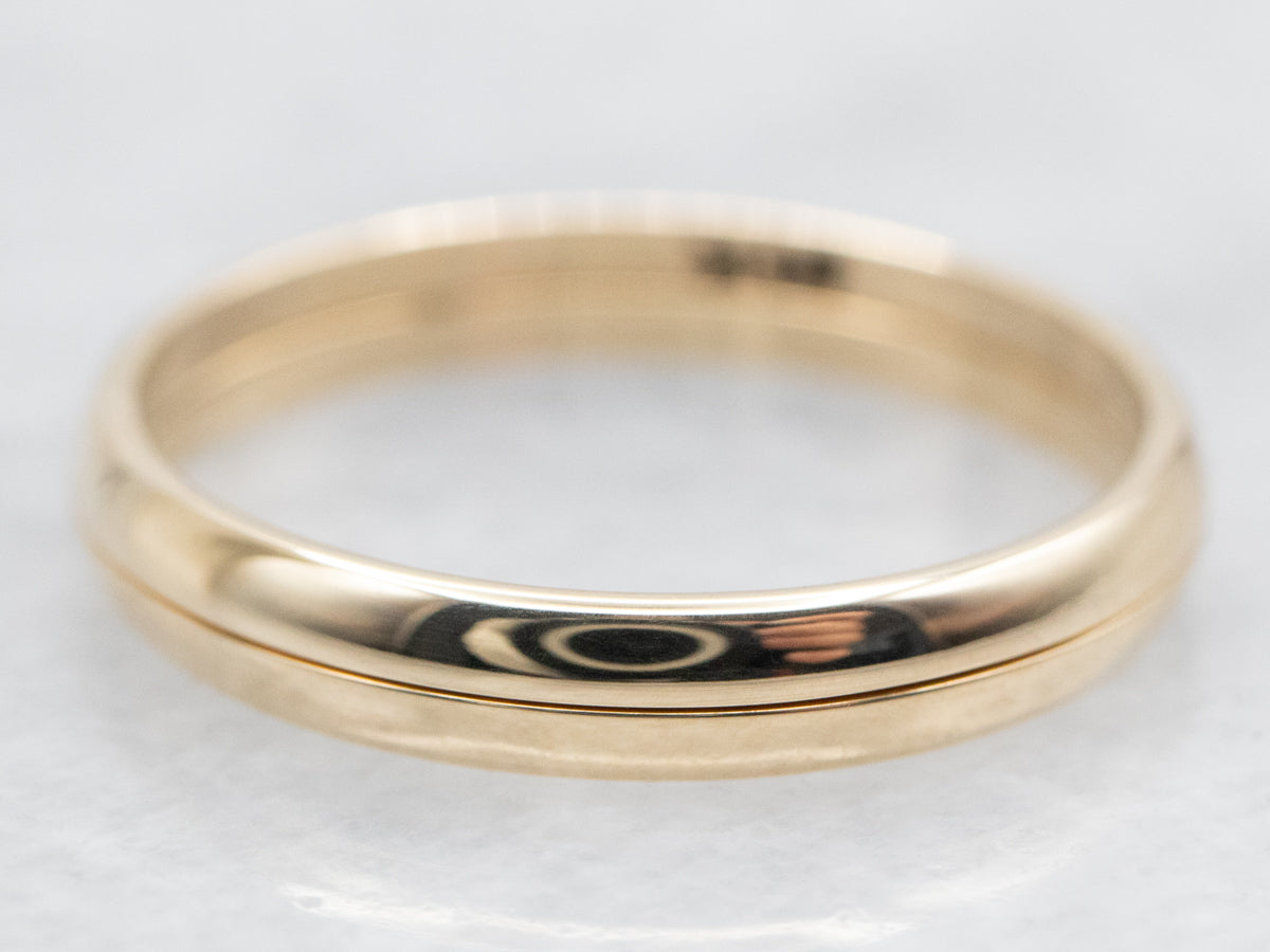 Sleek Angled Gold Stacking Bands