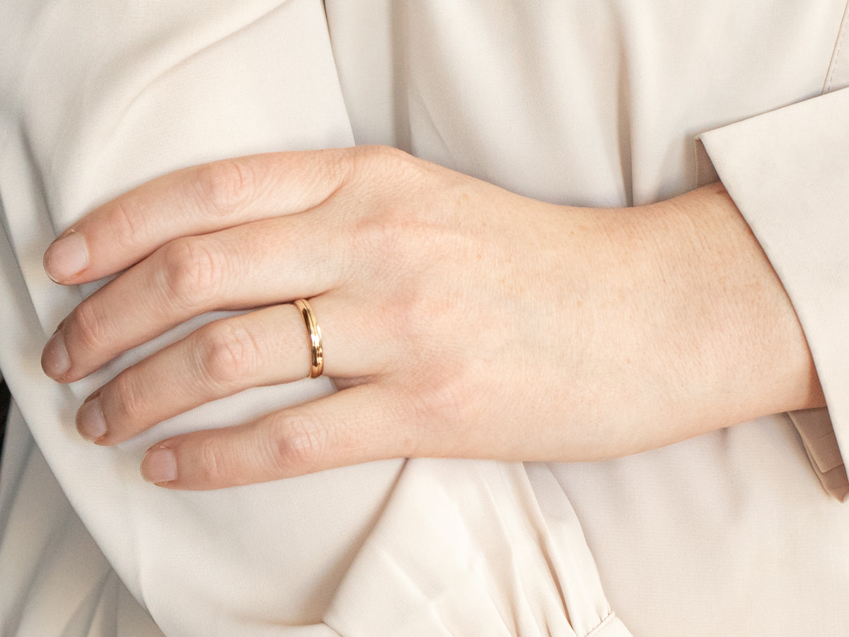 Sleek Angled Gold Stacking Bands