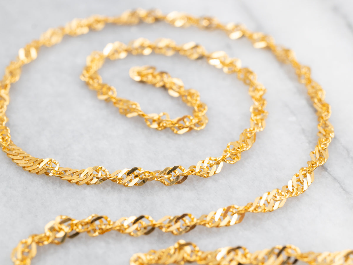 High 22-Karat Gold Twisted Curb Chain