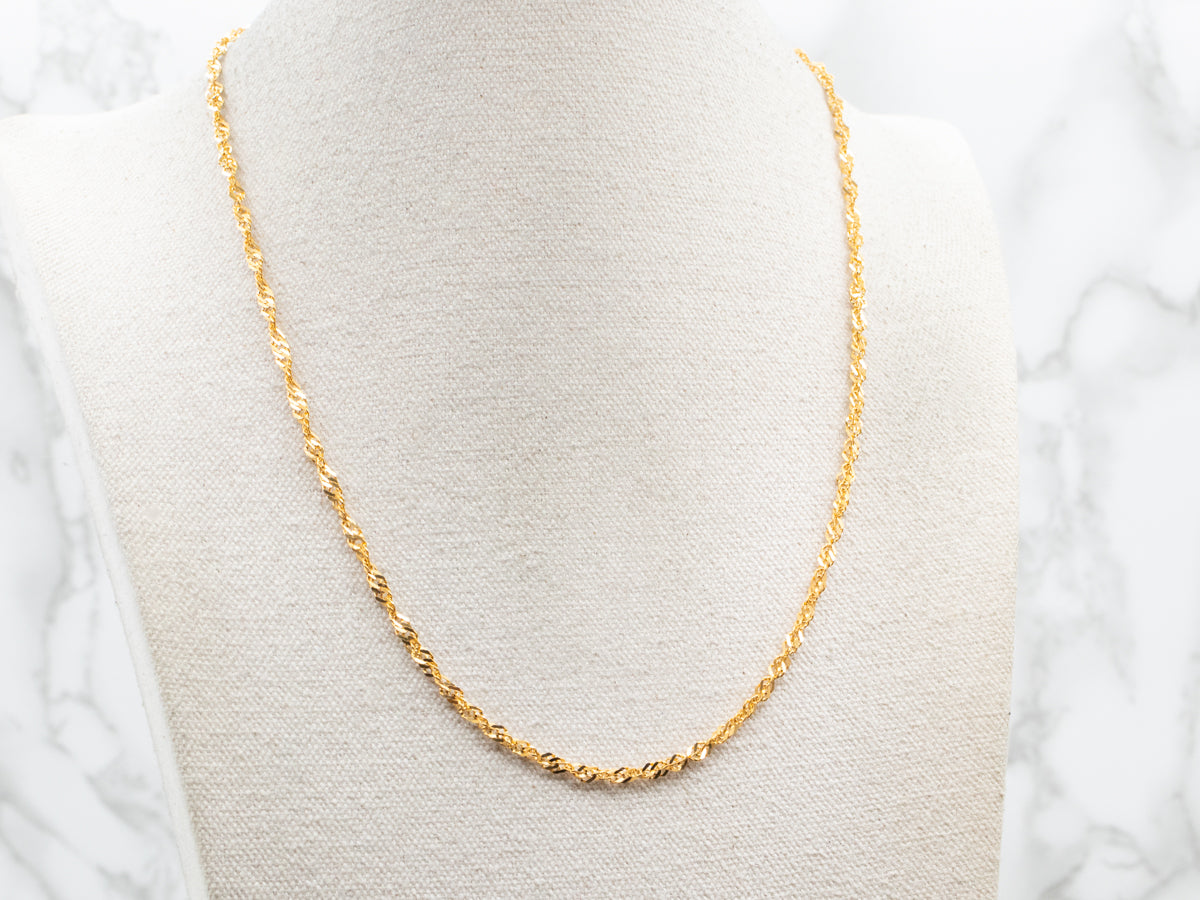 High 22-Karat Gold Twisted Curb Chain