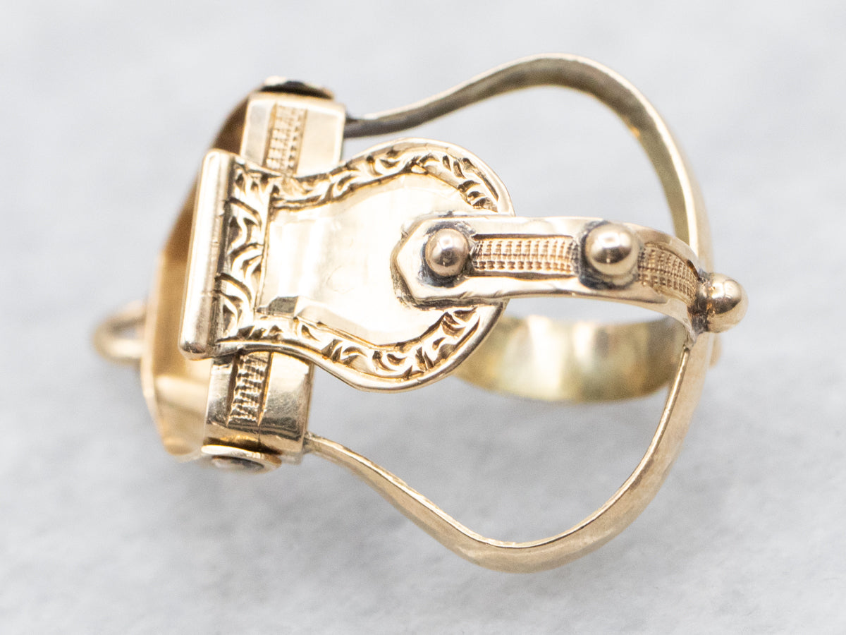 Ornate Yellow Gold Buckle Charm