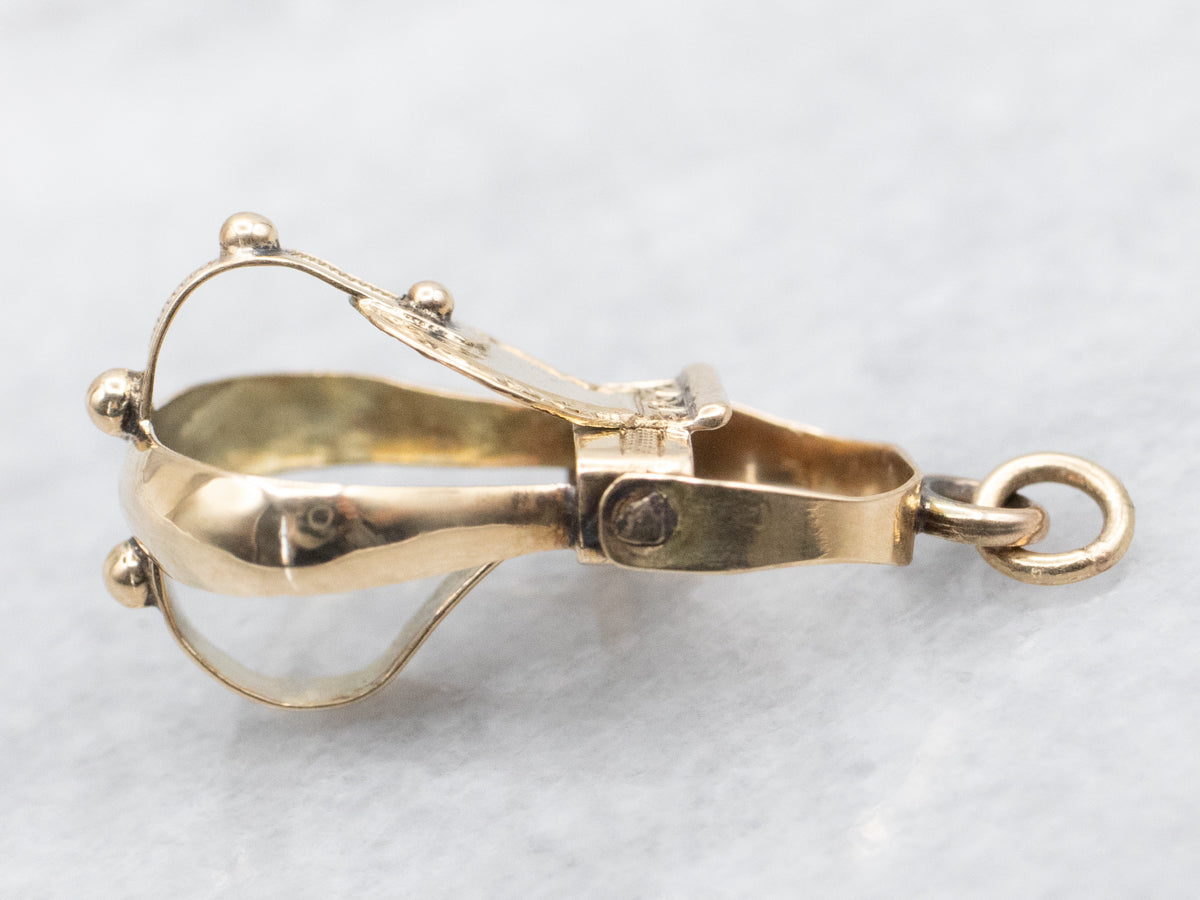 Ornate Yellow Gold Buckle Charm