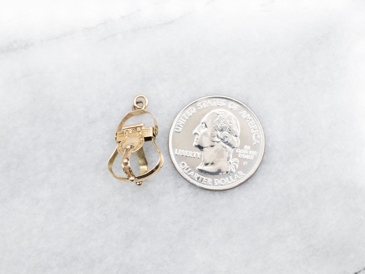 Ornate Yellow Gold Buckle Charm