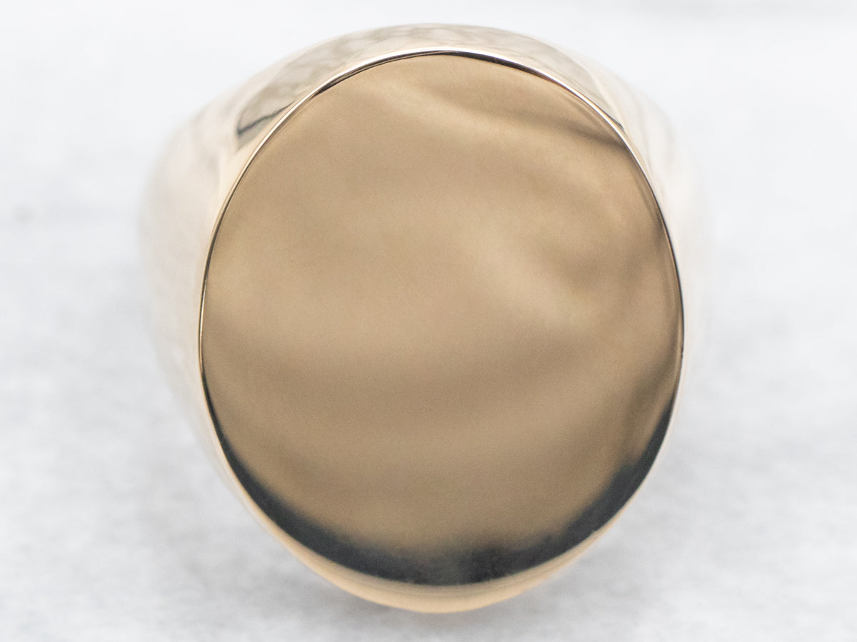 Large Plain Oval Top Signet Ring