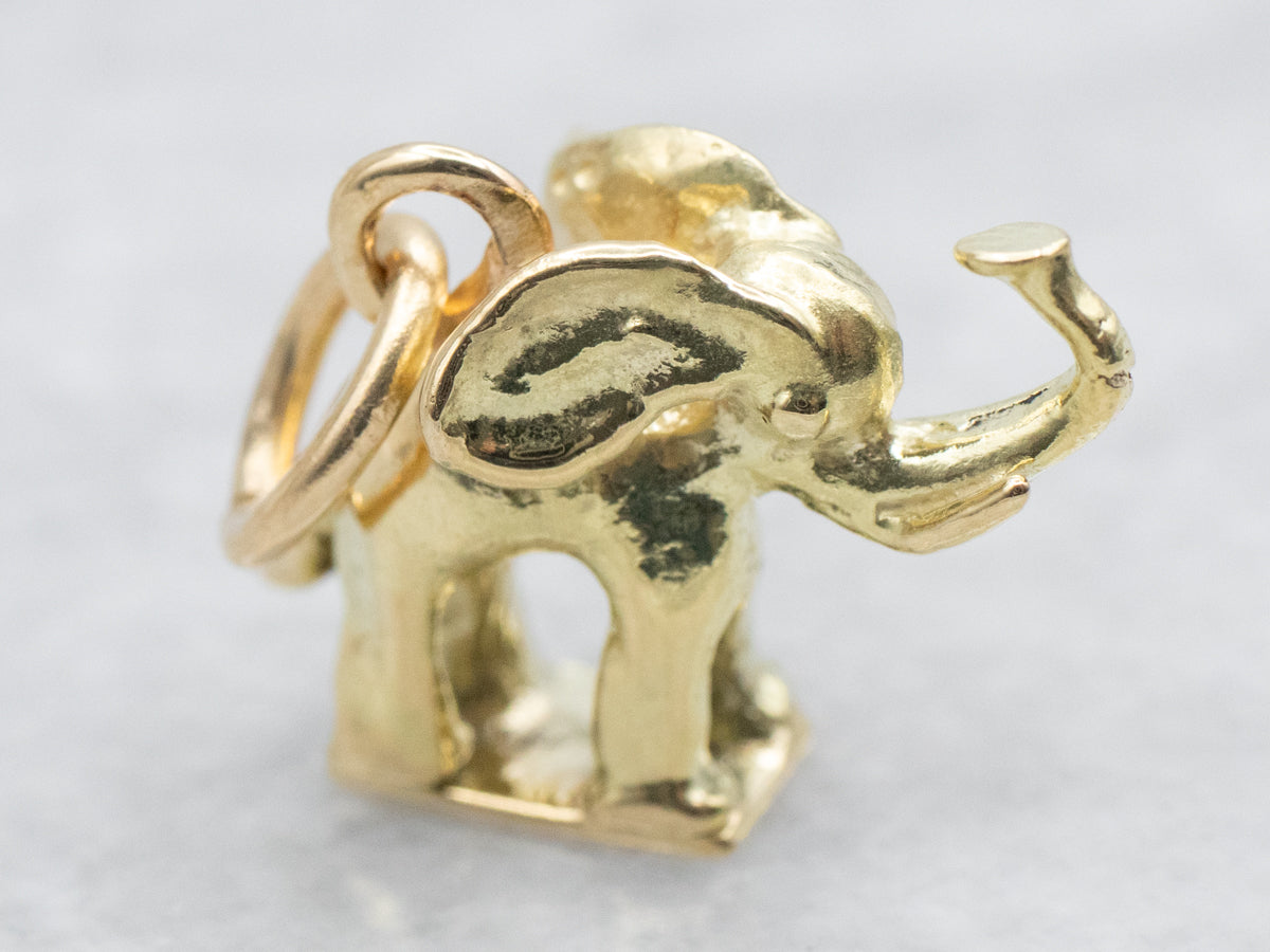 Yellow Gold Elephant Charm