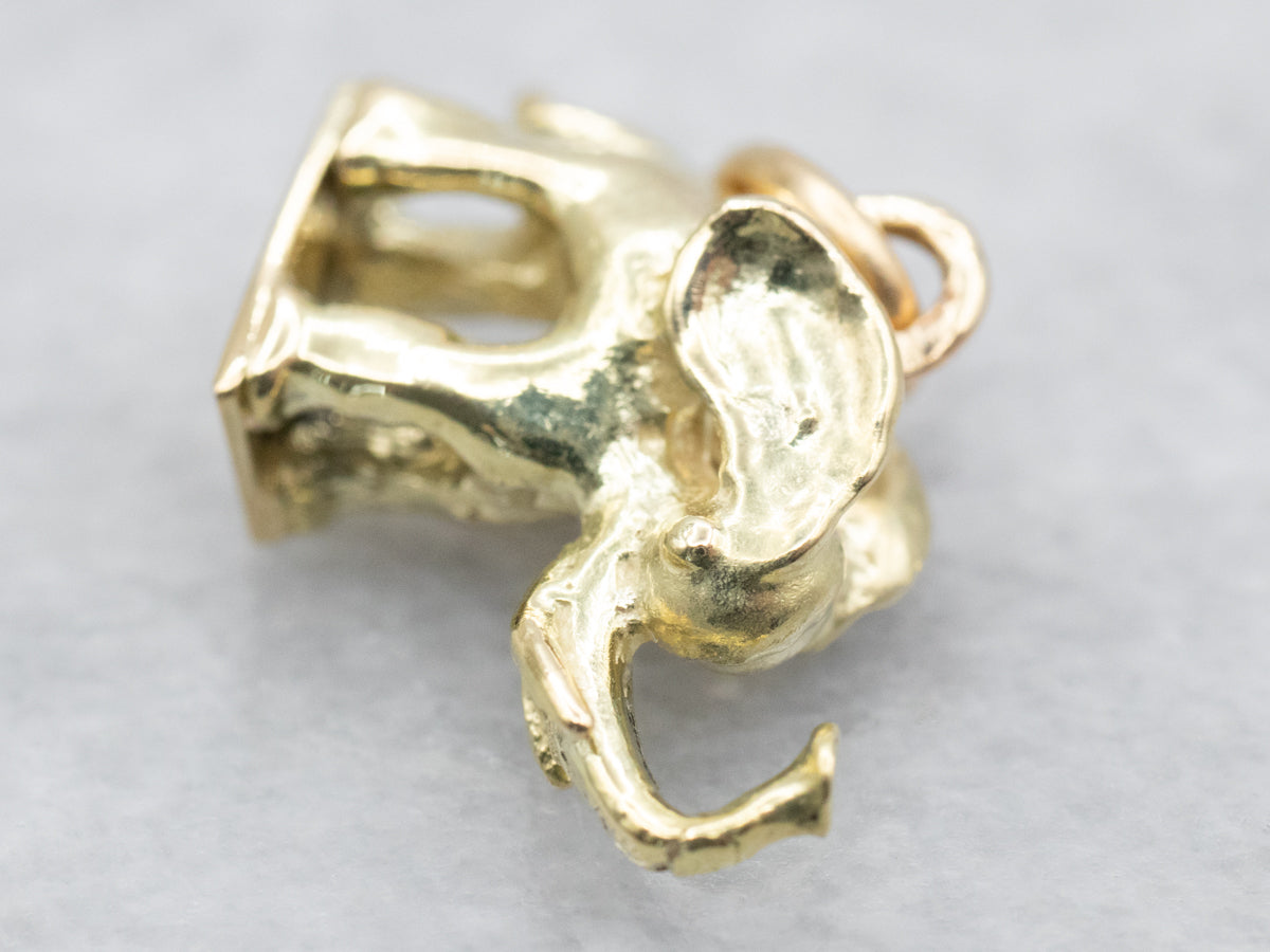 Yellow Gold Elephant Charm