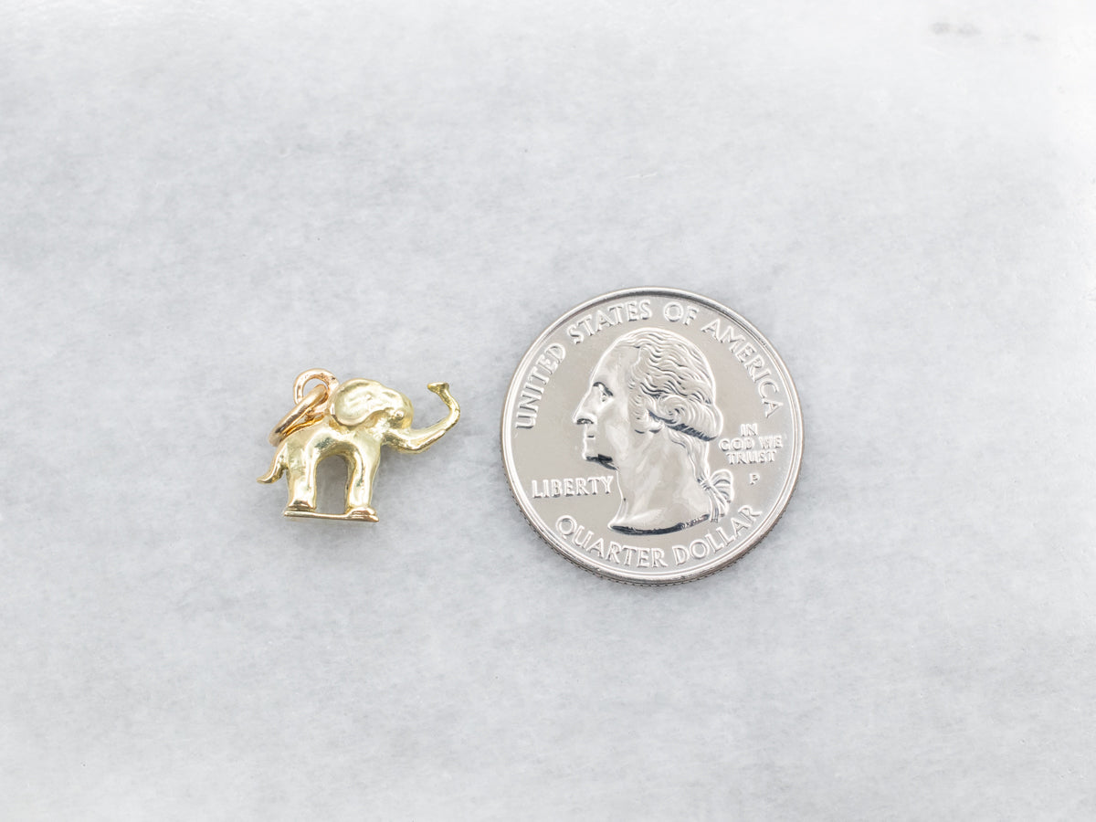Yellow Gold Elephant Charm
