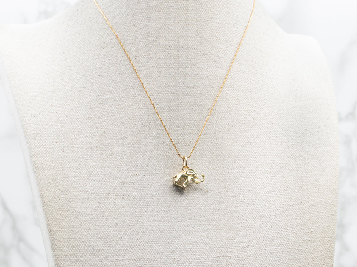 Yellow Gold Elephant Charm
