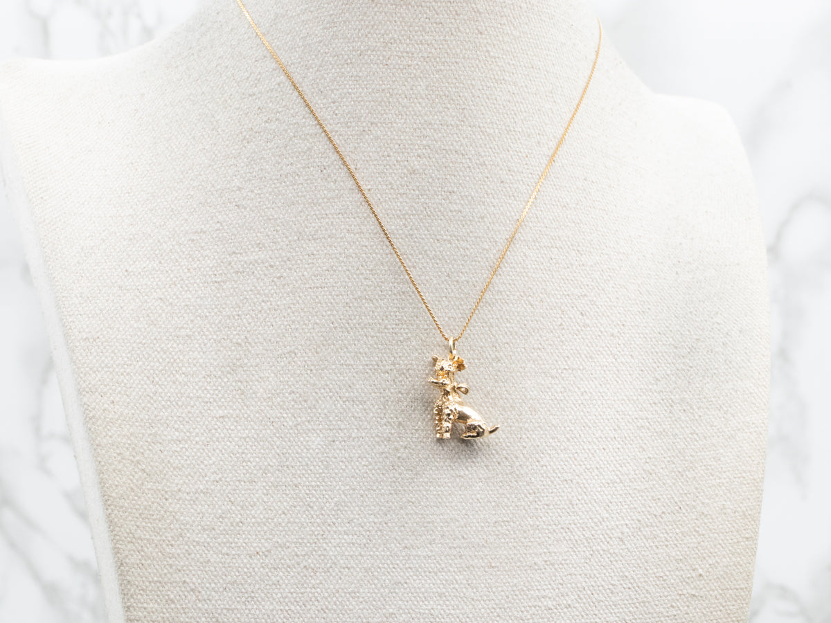 Yellow Gold Sitting Dog Charm