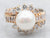 Yellow Gold Pearl and Diamond Bypass Ring