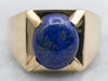 Yellow Gold Lapis Solitaire Ring
