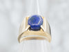 Yellow Gold Lapis Solitaire Ring