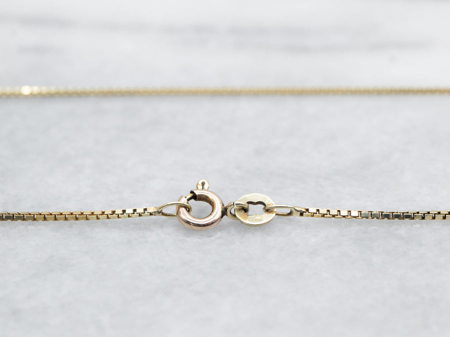 Yellow Gold Box Chain with Spring Ring Clasp