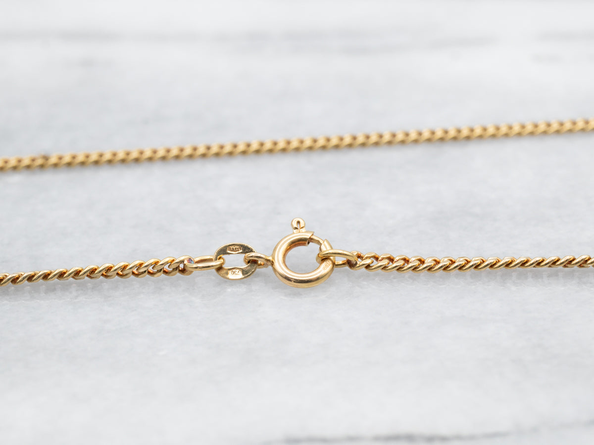 Yellow Gold Curb Chain with Spring Ring Clasp