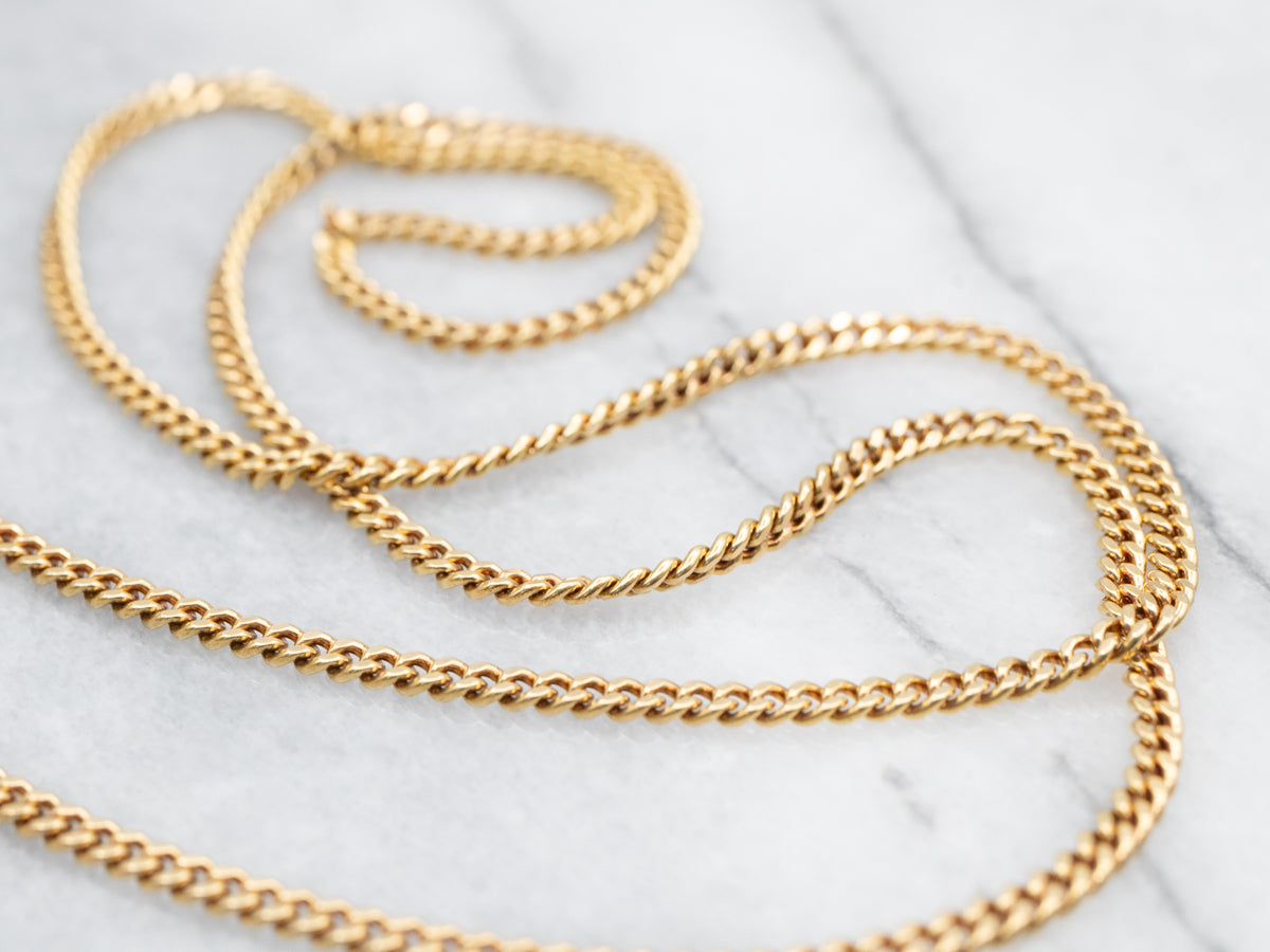Yellow Gold Curb Chain with Spring Ring Clasp
