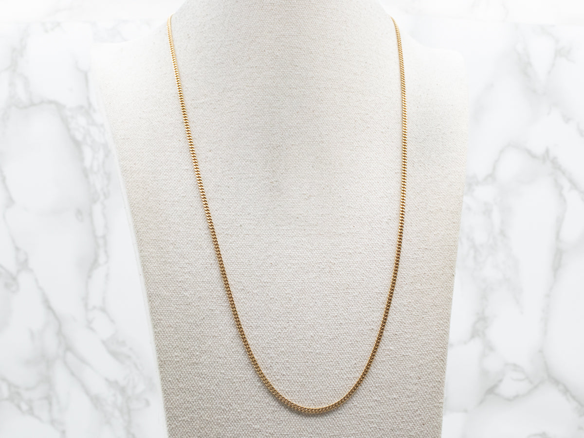 Yellow Gold Curb Chain with Spring Ring Clasp