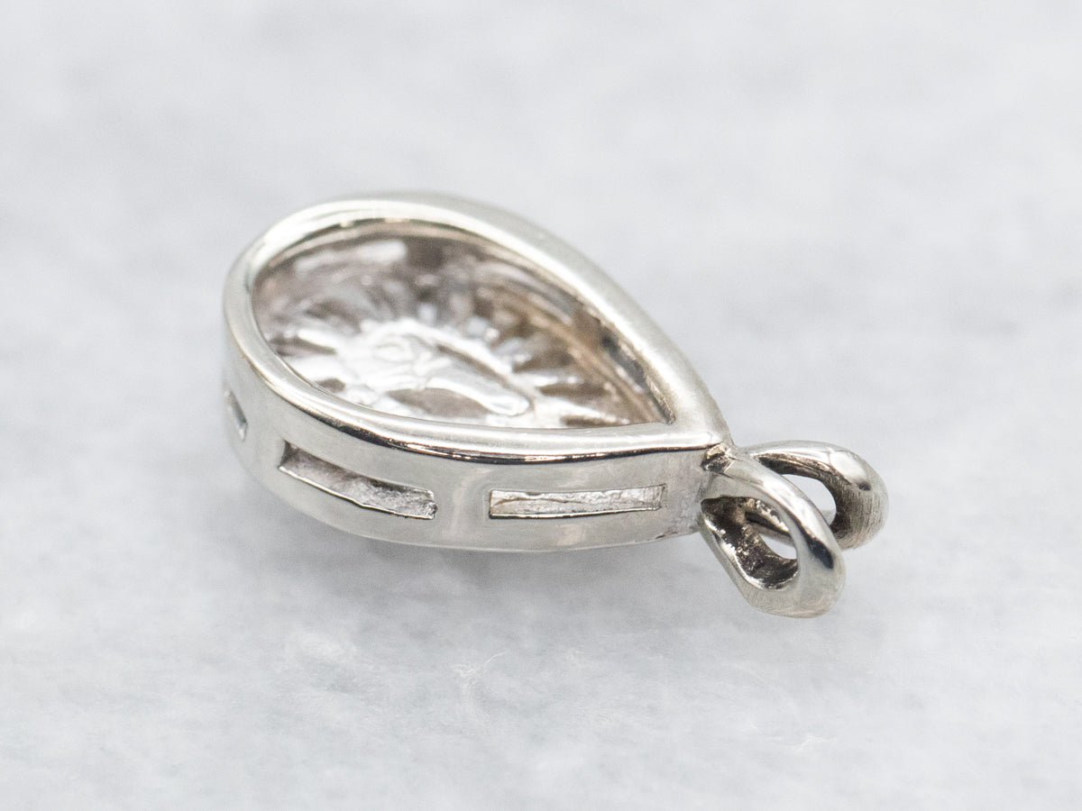 White Gold Diamond Teardrop Shaped Pendant