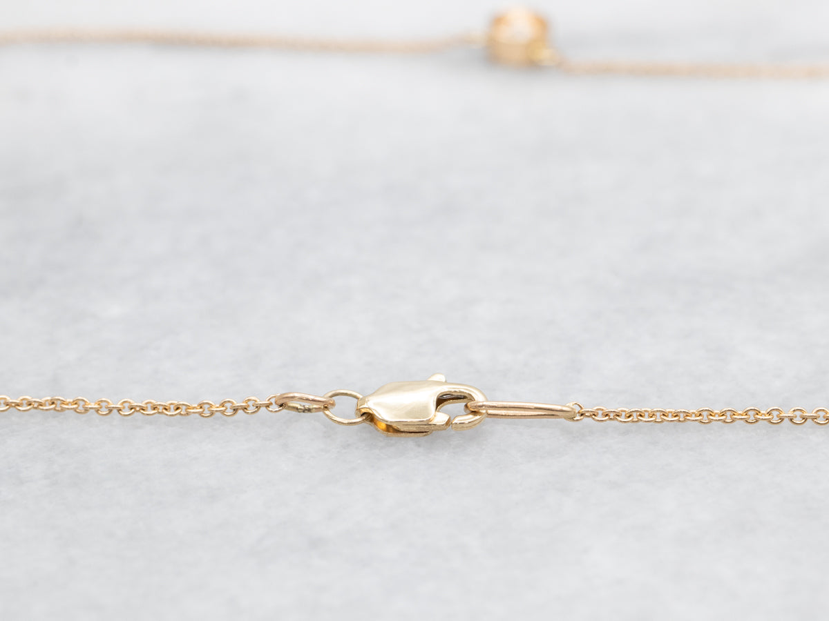 Yellow Gold Diamond Solitaire Pendant Necklace