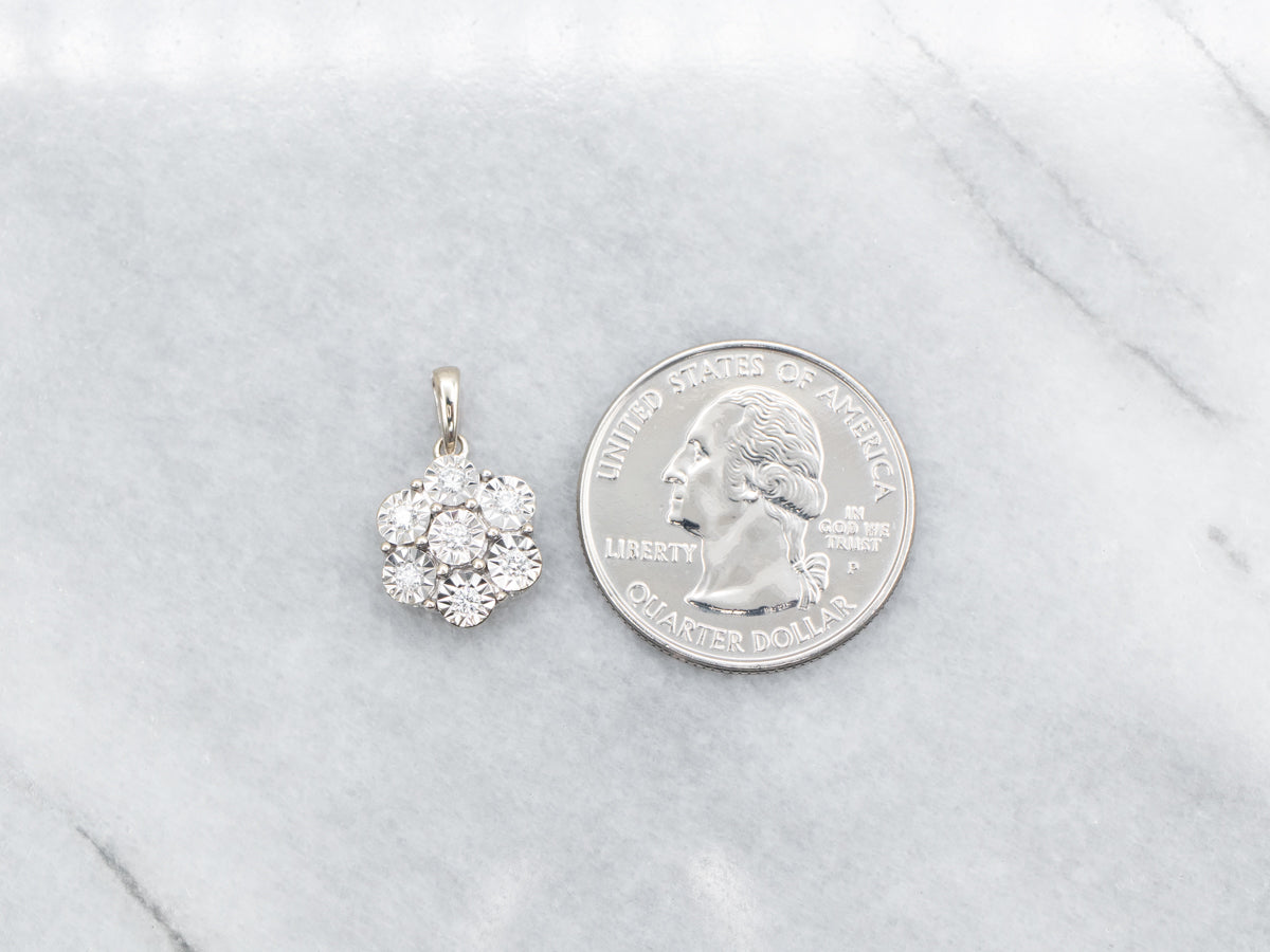 Floral Diamond Cluster Pendant