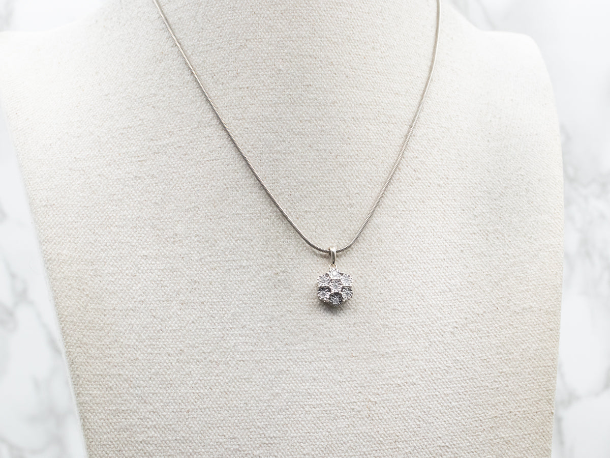 Floral Diamond Cluster Pendant