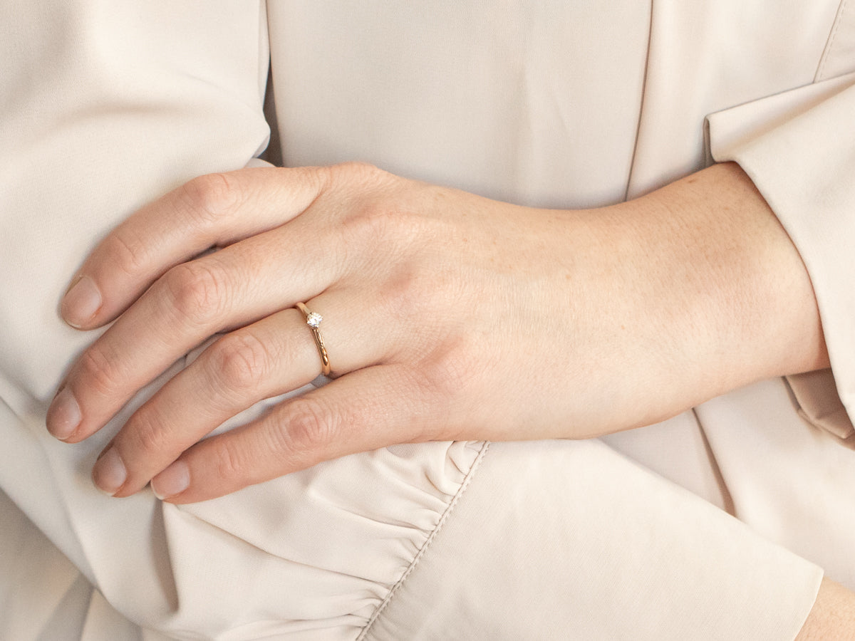 Two Tone Diamond Solitaire Engagement Ring