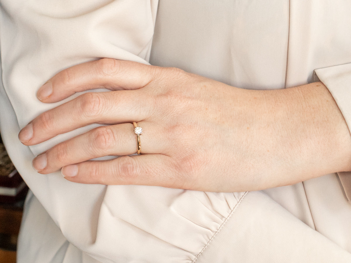 Six Prong Diamond Solitaire Engagement Ring