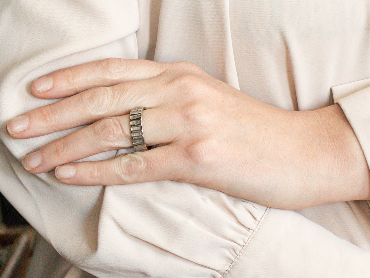 Designer Jane Koplewitz Palladium Pattern Band