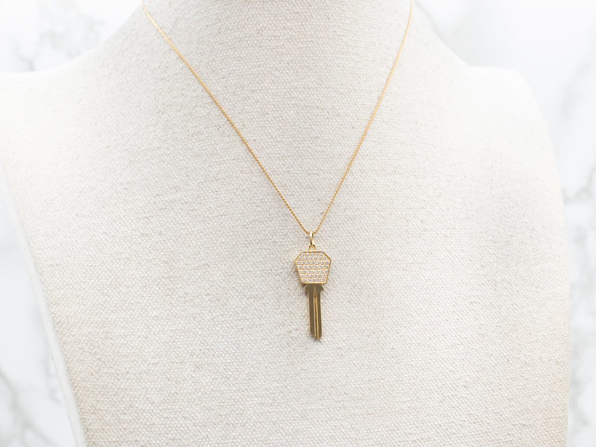 Tiffany and Company Diamond Key Pendant