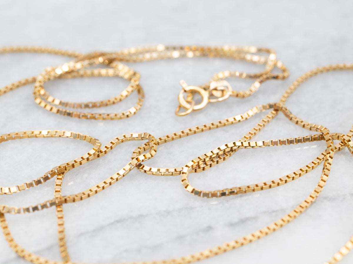 Long Box Chain with Spring Ring Clasp - Market Square Jewelers