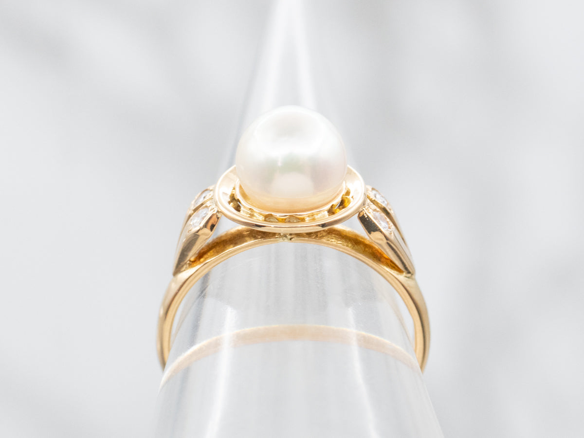 Pearl and Diamond Ring