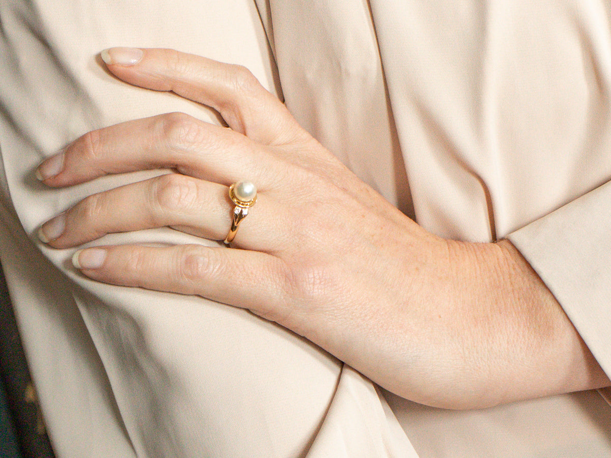 Pearl and Diamond Ring