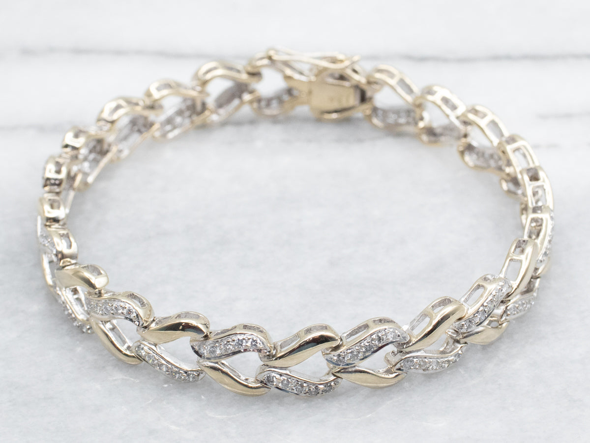 White Gold Chain Link Diamond Bracelet