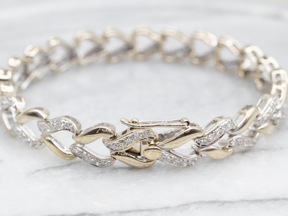 White Gold Chain Link Diamond Bracelet