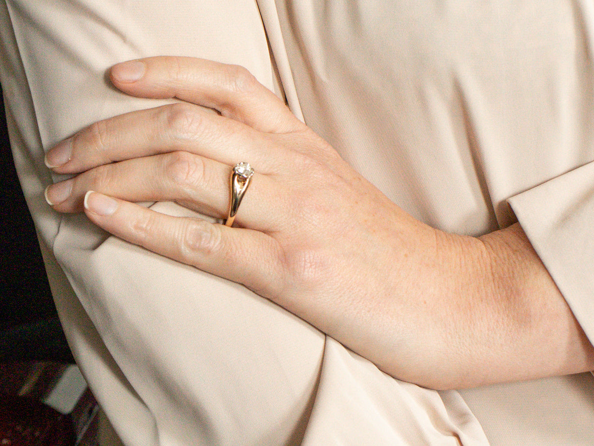 Belcher Set Diamond Solitaire Engagement Ring