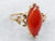 Vintage Marquise Cut Carnelian Solitaire Ring