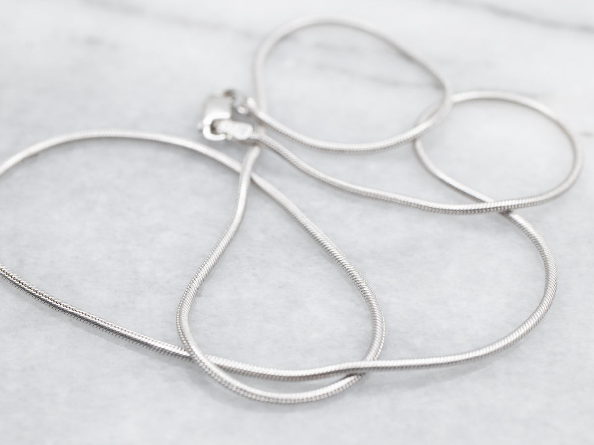 White Gold Snake Chain with Lobster Clasp